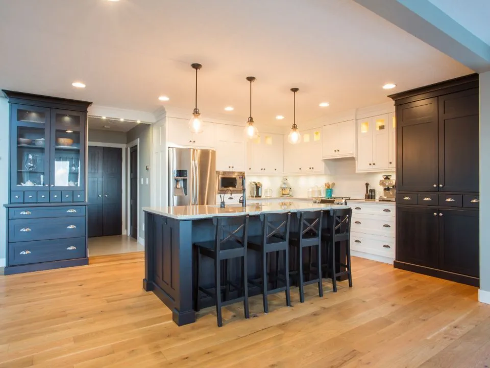 Kitchen with light hardwood floor