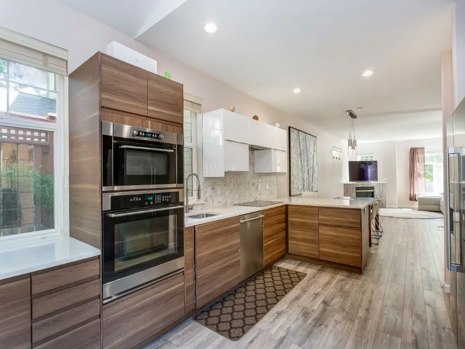 Laminate flooring in kitchen