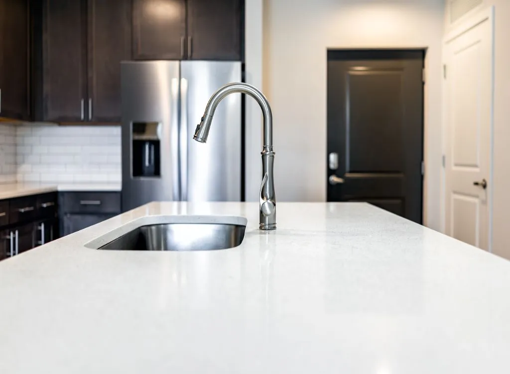 Closeup of quartz countertop