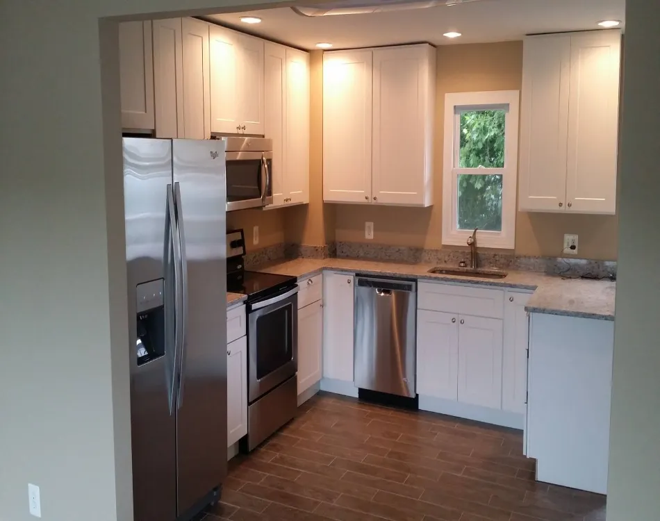 Recent kitchen remodel with white cabinets