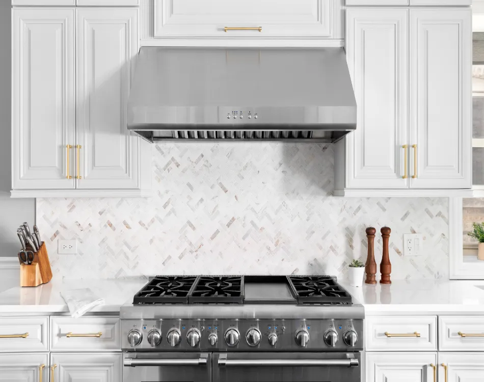 High end stainless steel stove hood