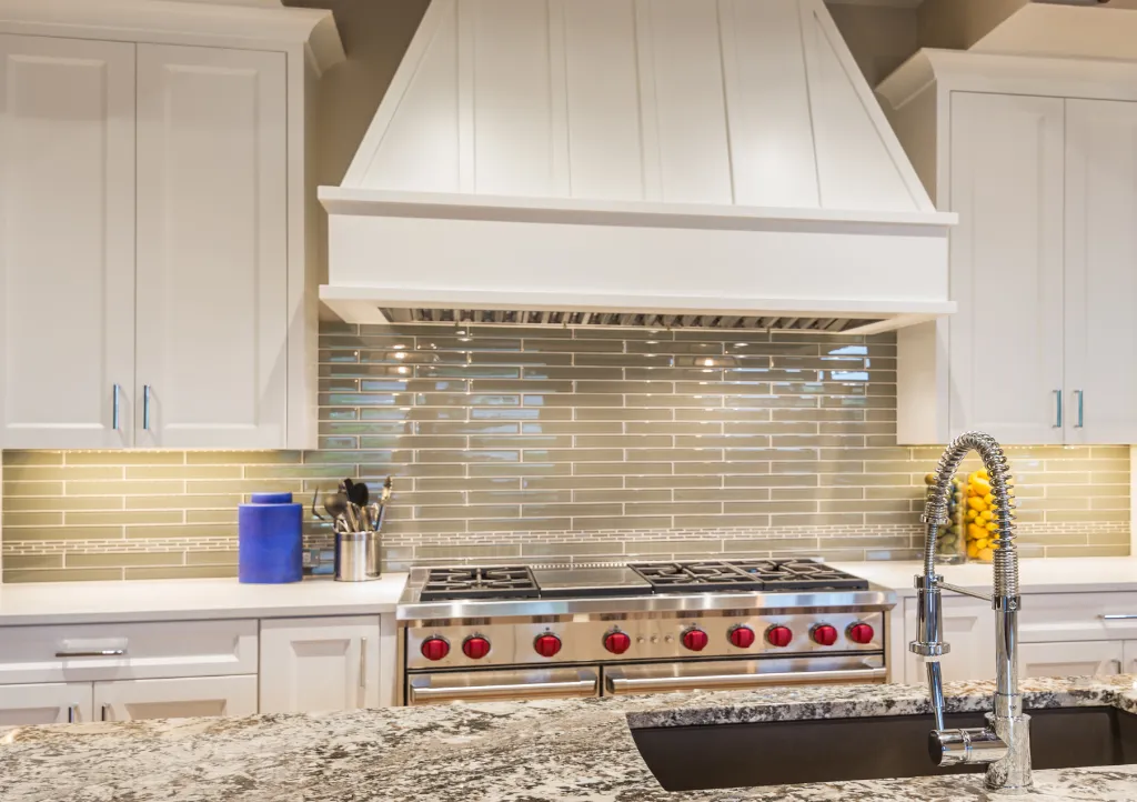 New kitchen with tile backsplash