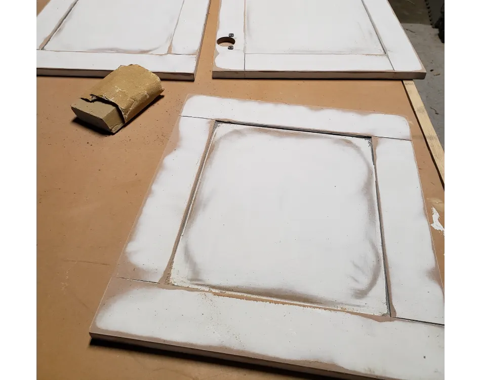 Sanding down cabinet doors