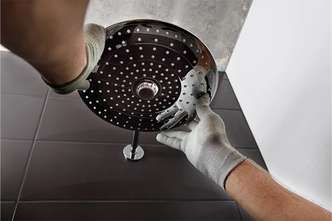 Installing the head of the built-in shower faucet