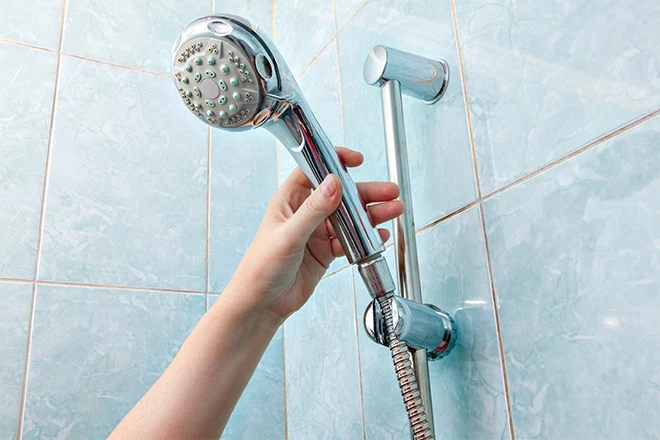 Shower head with pulse jets and more